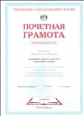 Почетная грамота Главного управления образования мэрии города Новосибирска , 2004г.